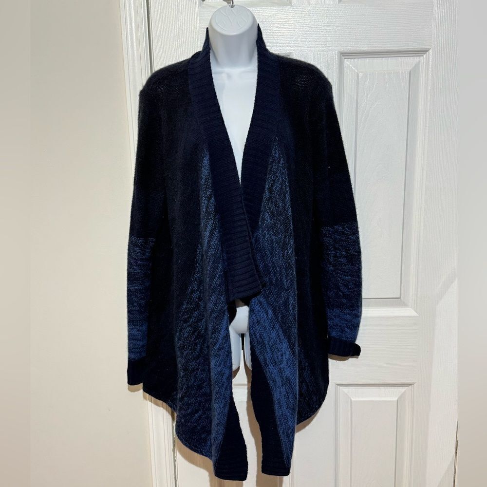 Lord & Taylor Cashmere Blend Open Front waterfall Cardigan Size‎ M